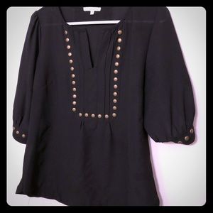 Black blouse with nailhead design
